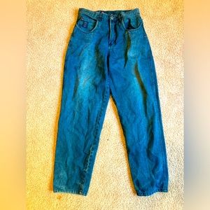 Vintage 80s/90s "Academy" Tapered Leg Jeans - Waist 33, Inseam 32 - Blue/Green